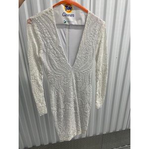 Nookie Sequin White Mini Dress!